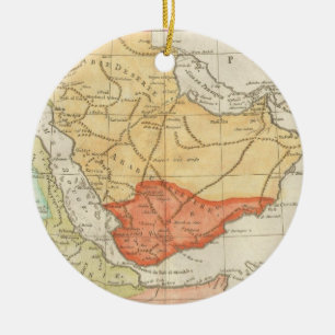 Vintage Map of Saudi Arabia (1780) Ceramic Tree Decoration