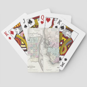 Vintage Map of Savannah and Charleston (1855) Playing Cards