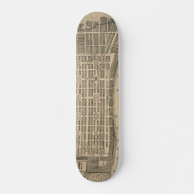Vintage Map of Savannah Georgia (1818) Skateboard (Front)