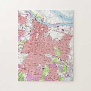 Vintage Map of Savannah Georgia (1955) 2 Jigsaw Puzzle