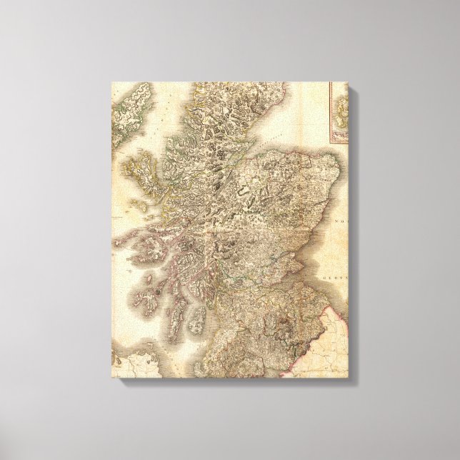 Vintage Map of Scotland (1801) Canvas Print (Front)