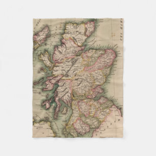 Vintage Map of Scotland (1814) Fleece Blanket