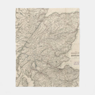 Vintage Map of Scotland (1855) Fleece Blanket
