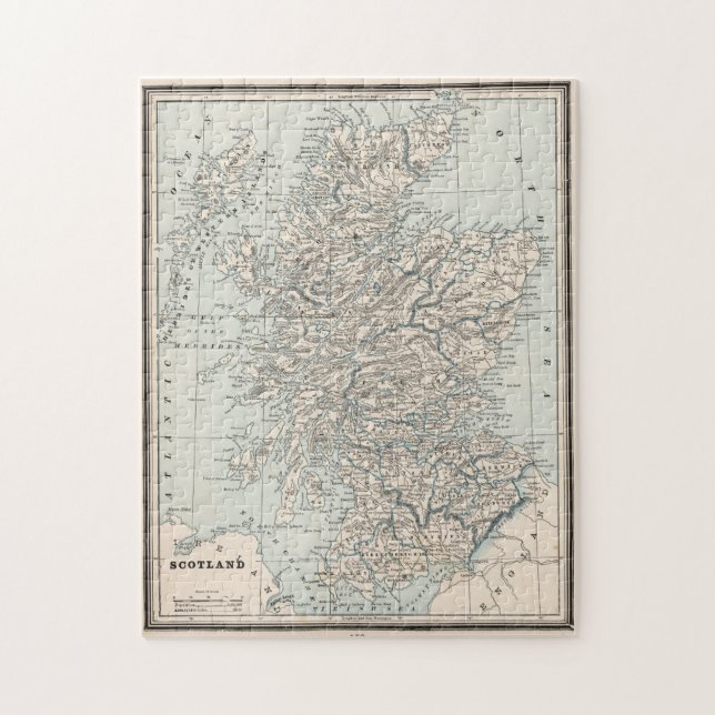 Vintage Map of Scotland (1893) Jigsaw Puzzle (Vertical)
