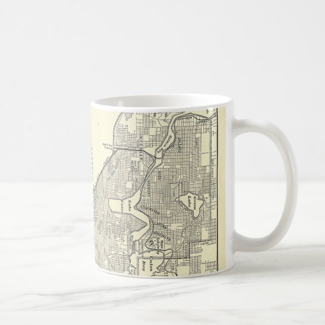 Vintage Map of Seattle (1914) Coffee Mug (Right)