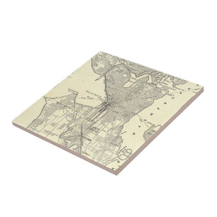Vintage Map of Seattle (1914) Tile