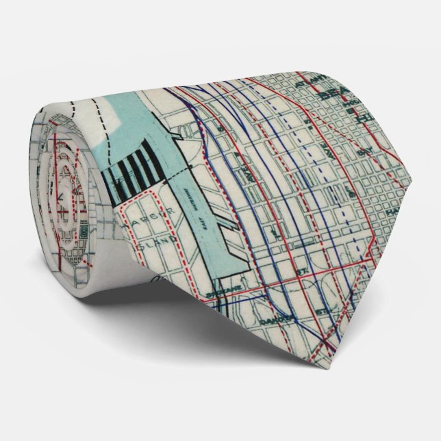 Vintage Map of Seattle Washington (1911) Tie (Rolled)
