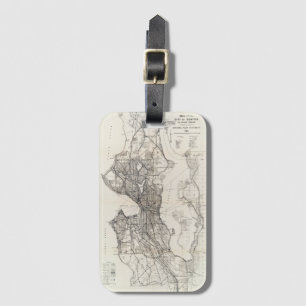 Vintage Map of Seattle Washington Luggage Tag