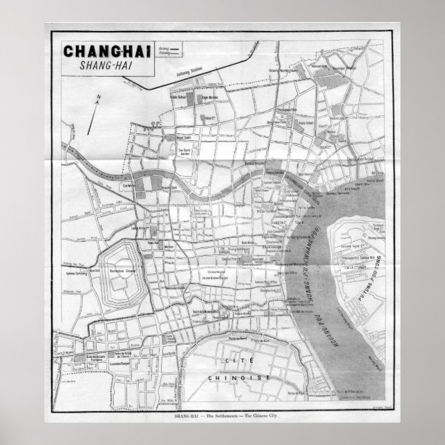Vintage Map of Shanghai China (1912) Poster (Front)