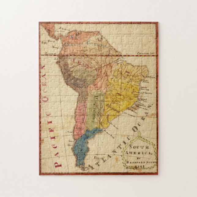 Vintage Map of South America (1816) Jigsaw Puzzle (Vertical)