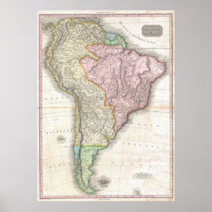 Vintage Map of South America (1818) Poster