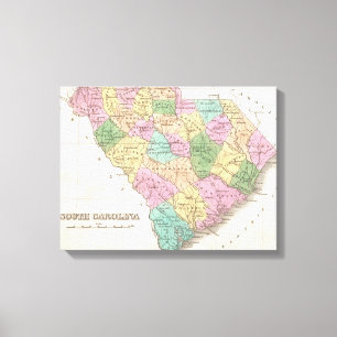 Vintage Map of South Carolina (1827) Canvas Print
