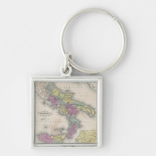Vintage Map of Southern Italy (1853) Key Ring