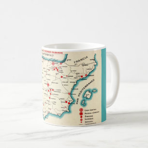 Vintage Map of Spain Mug