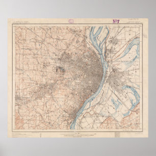 Vintage Map of St. Louis Missouri (1904) Poster