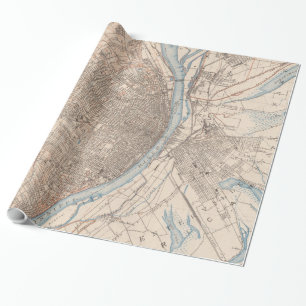 Vintage Map of St. Louis Missouri (1904) Wrapping Paper