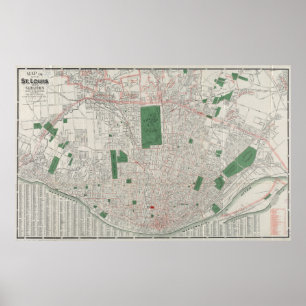 Vintage Map of St. Louis Missouri (1921) Poster