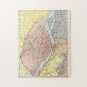 Vintage Map of St Louis MO (1897) Jigsaw Puzzle