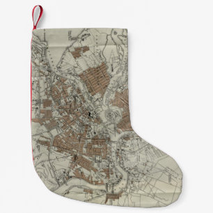 Vintage Map of St Petersburg (1893) Small Christmas Stocking