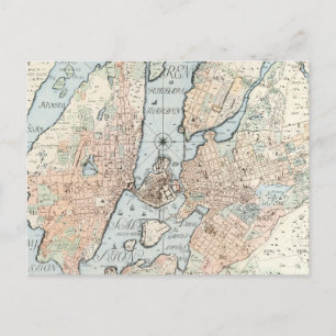 Vintage Map of Stockholm (1733) Postcard