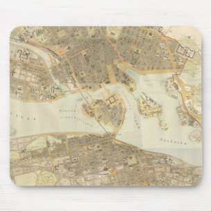 Vintage Map of Stockholm (1899) Mouse Mat