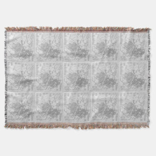 Vintage Map of Stuttgart Germany (1794) Throw Blanket