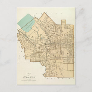 Vintage Map of Syracuse New York (1895) Postcard