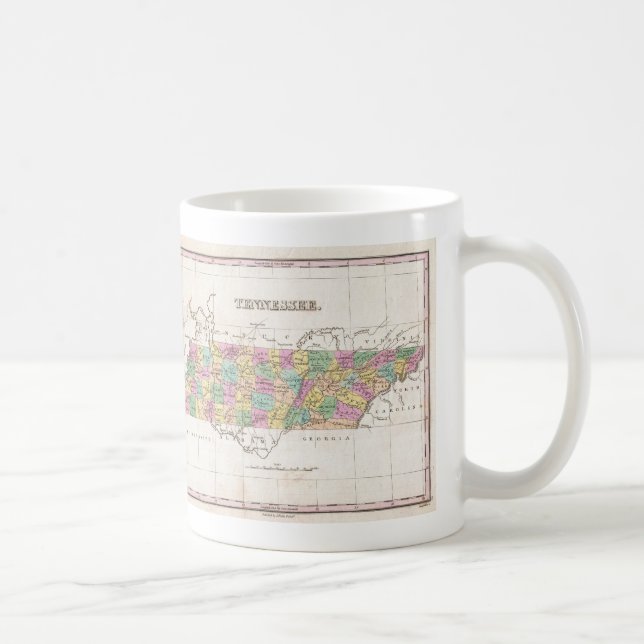 Vintage Map of Tennessee (1827) Coffee Mug (Right)
