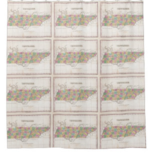 Vintage Map of Tennessee (1827) Shower Curtain