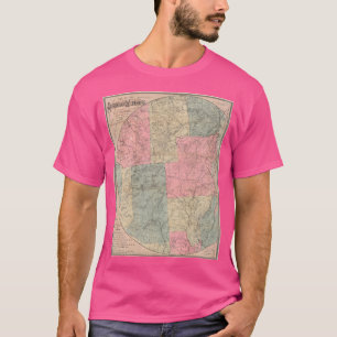 Vintage Map Of The Adirondack Mountains (1883) Bas T-Shirt