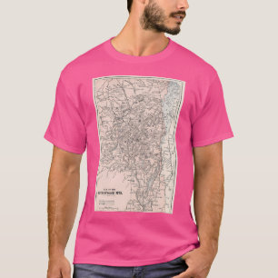 Vintage Map Of The Adirondack Mountains (1901) Bas T-Shirt
