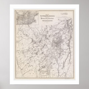 Vintage Map of the Adirondacks New York Poster