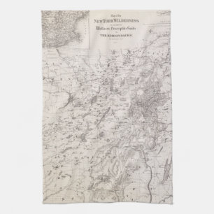 Vintage Map of the Adirondacks New York Tea Towel