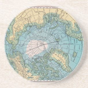 Vintage Map of the Arctic Coaster