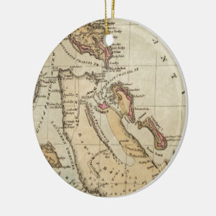 Vintage Map of The Bahamas (1823) Ceramic Tree Decoration