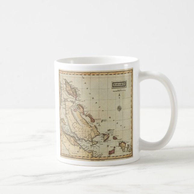 Vintage Map of The Bahamas (1823) Coffee Mug (Right)