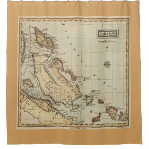 Vintage Map of The Bahamas (1823) Shower Curtain