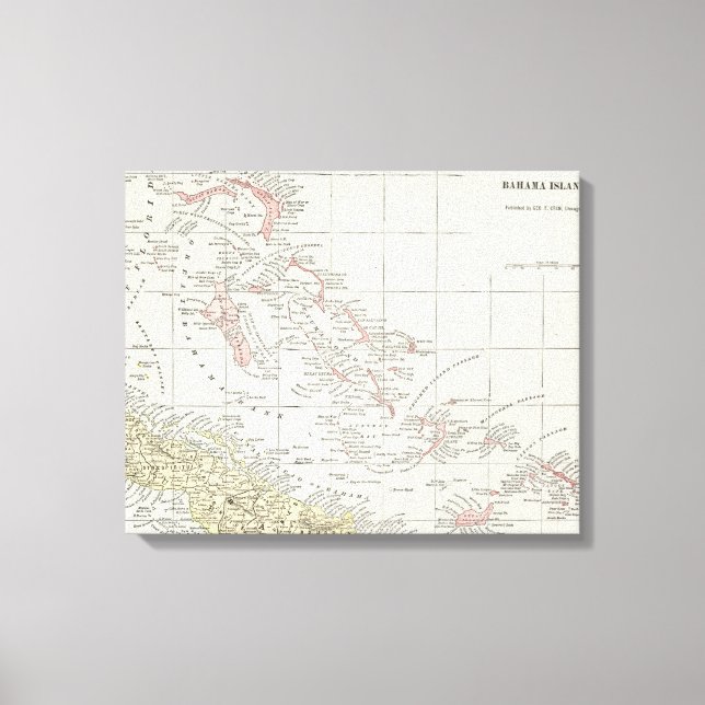 Vintage Map of The Bahamas (1901) Canvas Print (Front)