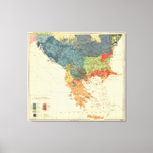 Vintage Map of The Balkans (1918) Canvas Print