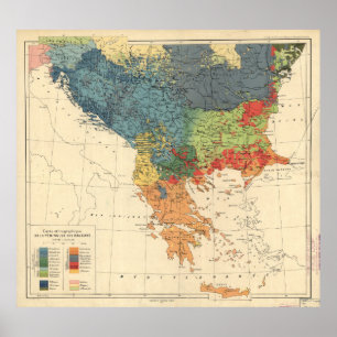 Vintage Map of The Balkans (1918) Poster