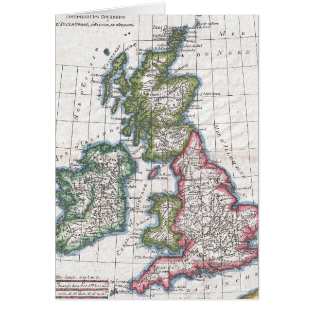 Vintage Map of The British Isles (1780) (Front)