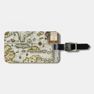 Vintage Map of The Caribbean (1594) Luggage Tag