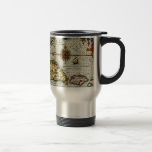 Vintage Map of The Caribbean (1594) Travel Mug
