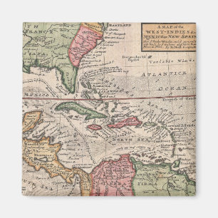 Vintage Map of the Caribbean (1732) Magnet