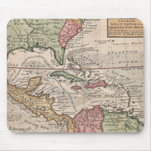 Vintage Map of the Caribbean (1732) Mouse Mat