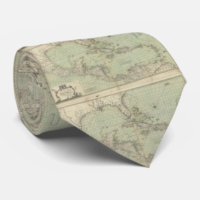 Vintage Map of The Caribbean (1774) Tie (Rolled)
