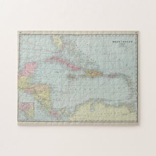 Vintage Map of The Caribbean (1889) Jigsaw Puzzle