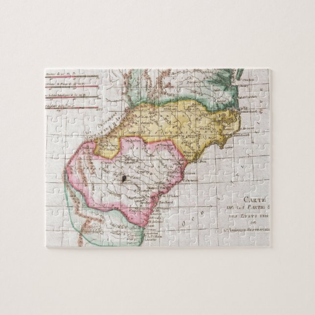 Vintage Map of The Carolinas (1780) Jigsaw Puzzle (Horizontal)
