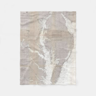 Vintage Map of The Chesapeake Bay (1866) Fleece Blanket