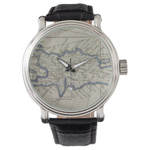 Vintage Map of The Dominican Republic (1750) Watch